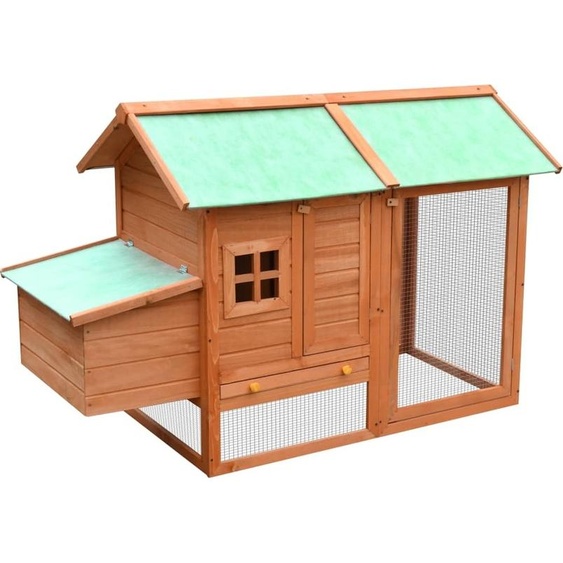 The Living Store Cage à poules 170x81x110 cm Bois de pin & sapin