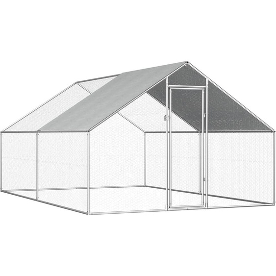 The Living Store Cage à poules dextérieur 2,75x4x1,92 m Acier galvanisé