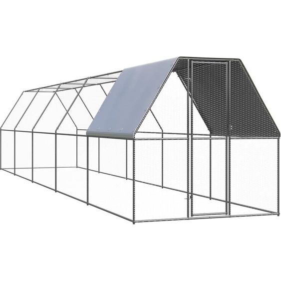 The Living Store Cage à poules dextérieur 2x10x2 m Acier galvanisé