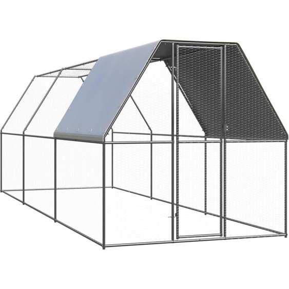The Living Store Cage à poules dextérieur 2x6x2 m Acier galvanisé