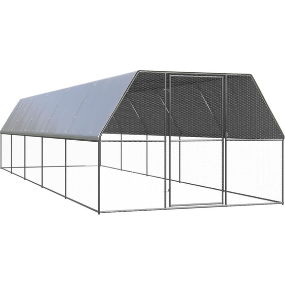 The Living Store Cage à poules dextérieur 3x10x2 m Acier galvanisé
