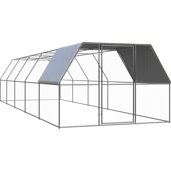 The Living Store Cage à poules dextérieur 3x10x2 m Acier galvanisé
