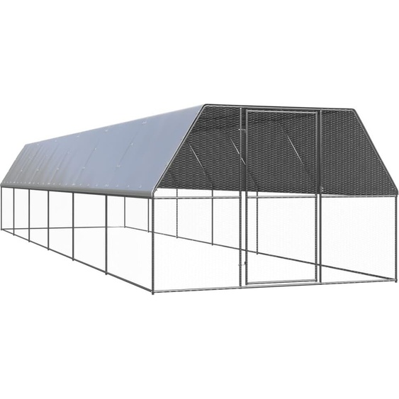 The Living Store Cage à poules dextérieur 3x12x2 m Acier galvanisé