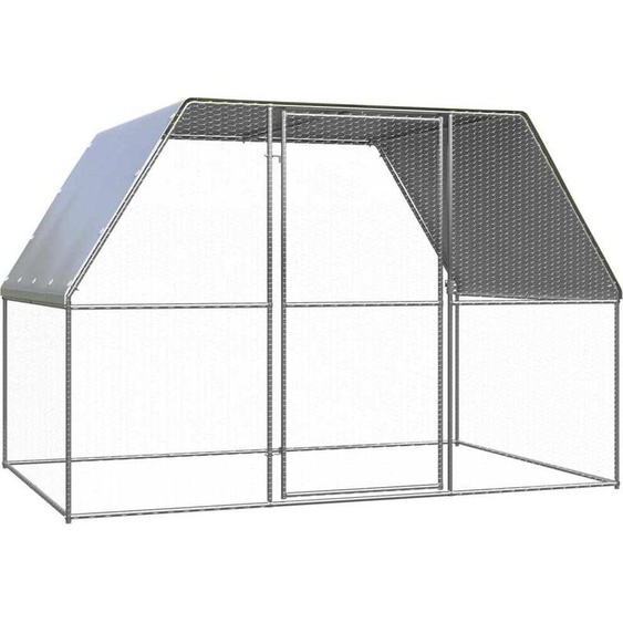 The Living Store Cage à poules dextérieur 3x2x2 m Acier galvanisé