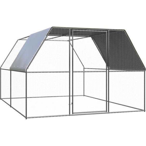 The Living Store Cage à poules dextérieur 3x4x2 m Acier galvanisé