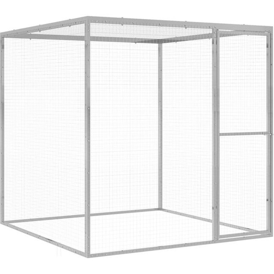 The Living Store Cage pour chats 1,5x1,5x1,5 m Acier galvanisé
