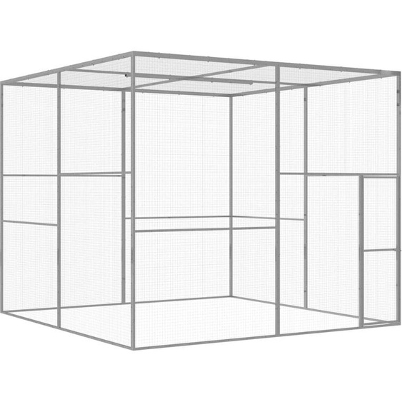 The Living Store Cage pour chats 3x3x2,5 m Acier galvanisé