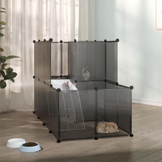 The Living Store Cage pour petits animaux Noir 142x74x93 cm PP et acier