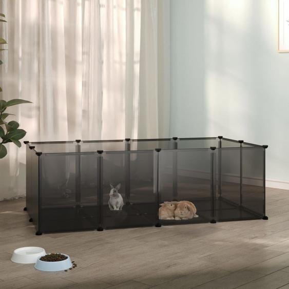 The Living Store Cage pour petits animaux Noir 144x74x46,5 cm PP et acier