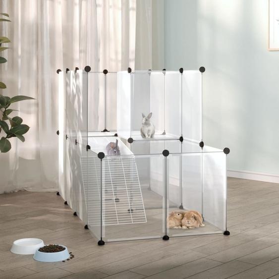 The Living Store Cage pour petits animaux Transparente 142x74x93 cm PP et acier