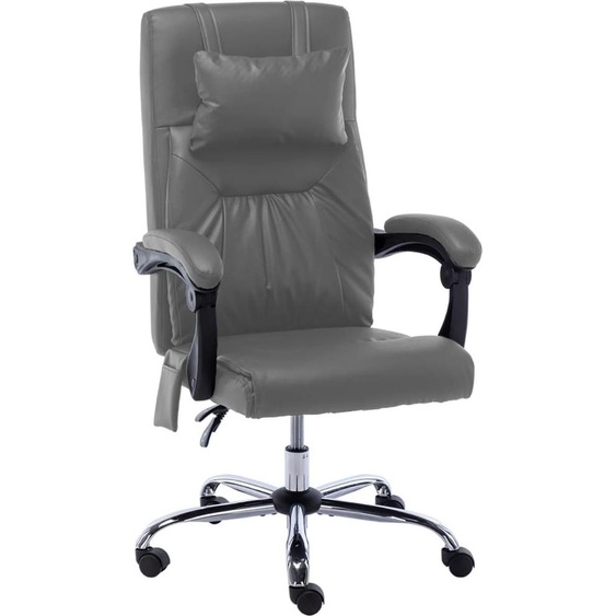 The Living Store Chaise de bureau de massage Anthracite similicuir