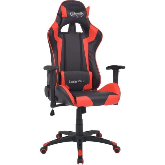 The Living Store Chaise de bureau Gaming inclinable Similicuir rouge