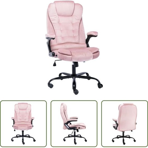 The Living Store Chaise de bureau rose velours