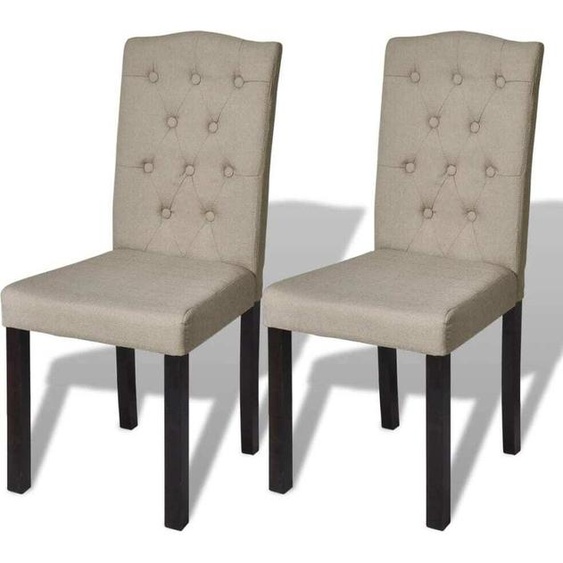 The Living Store chaises de salle à manger 2 pcs. Tissu camel
