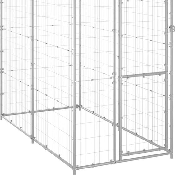 The Living Store Chenil extérieur Acier galvanisé 110x220x180 cm