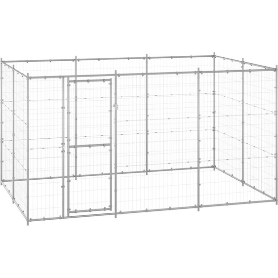 The Living Store Chenil extérieur Acier galvanisé 7,26 m