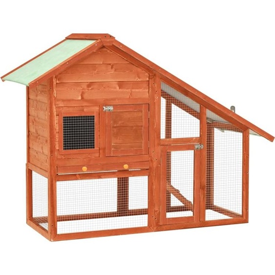 The Living Store clapier à lapins 140x63x120 cm sapin massif