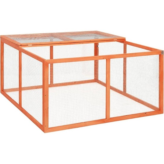 The Living Store Clapier pour lapins 124x120x60 cm Sapin massif