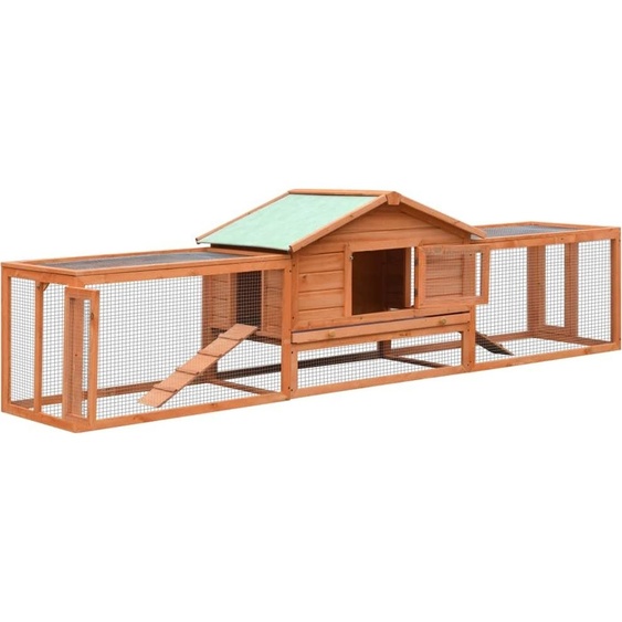 The Living Store Clapier pour lapins 310x70x87 cm Bois de pin & sapin