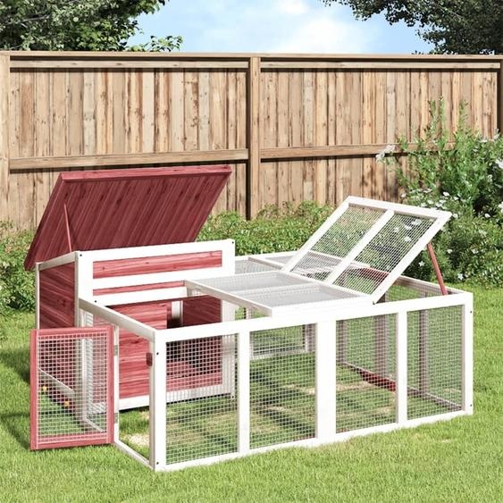 The Living Store Clapier pour lapins Mokka 144x123x67,5 cm Pin massif