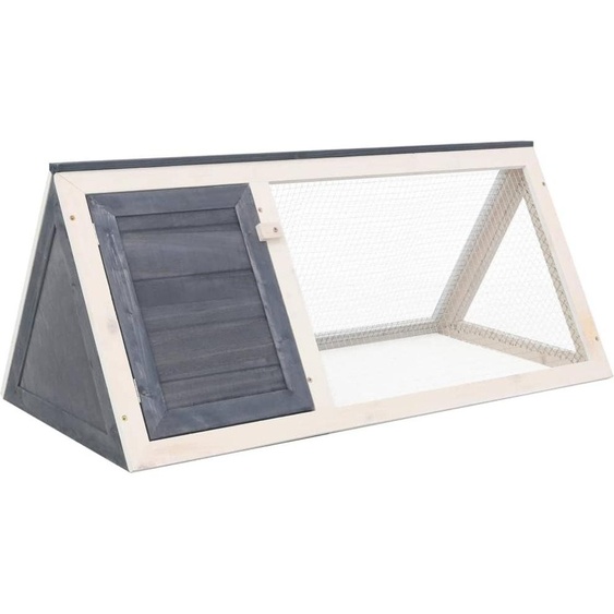 The Living Store Clapier pour petits animaux/lapins Gris Bois