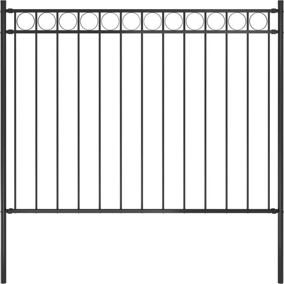 The Living Store Clôture de jardin Acier 1,7x1,2 m Noir