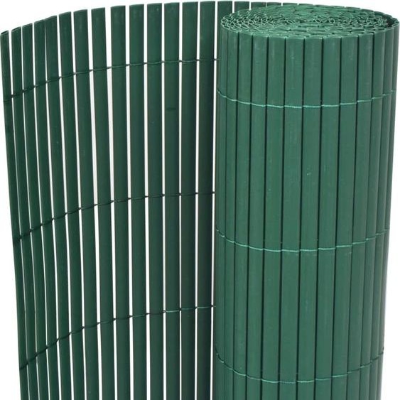 The Living Store Clôture de jardin double face PVC 90×500 cm Vert