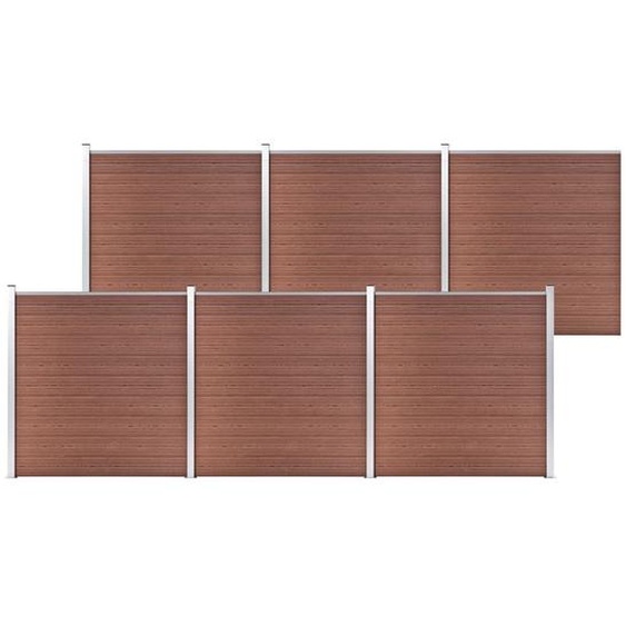 The Living Store Clôture de jardin en WPC 1045x186 cm Marron