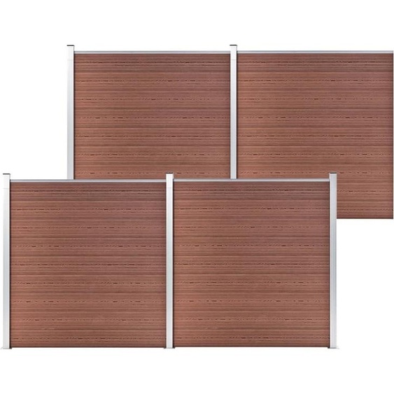The Living Store Clôture de jardin en WPC 699x186 cm Marron