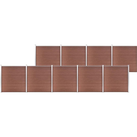 The Living Store clôture de jardin WPC 1564x186 cm Marron