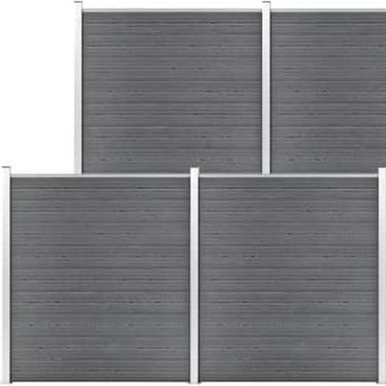 The Living Store clôture de jardin WPC 1737x186 cm Gris