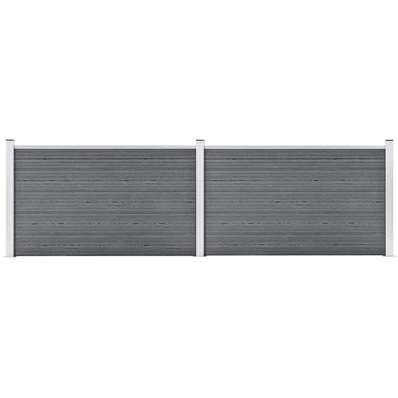 The Living Store clôture de jardin WPC 353x106 cm Gris