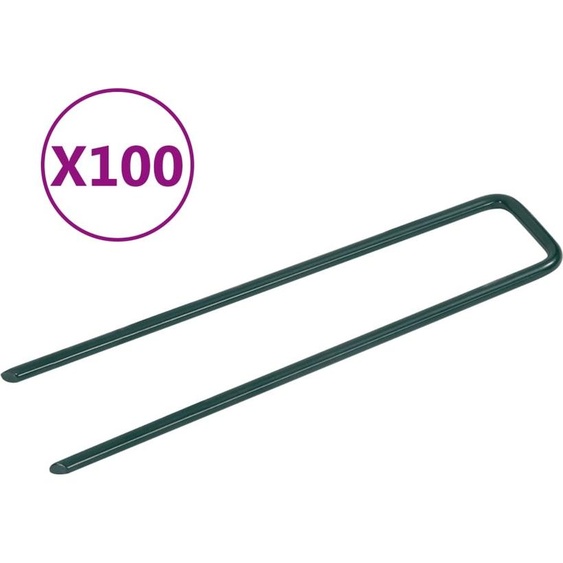 The Living Store Clous pour gazon artificiel, 100 pièces, en fer, en forme de U