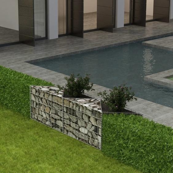 The Living Store Corbeille à gabion Bac à plantes Bac à légumes en acier 120×30×50 cm