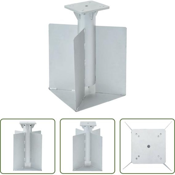 The Living Store Douille de sol pour parasol Argenté 27,5x27,5x45 cm Acier