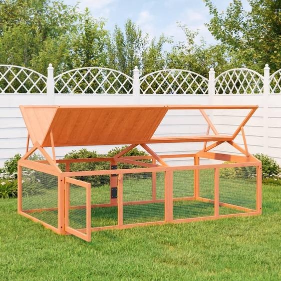 The Living Store Enclos Marron 200x112,5x74 cm Pin massif