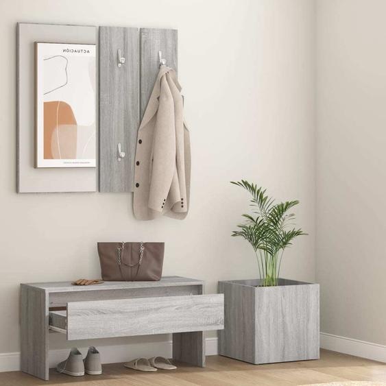 The Living Store Ensemble de meubles dentrée Gris Sonoma Bois composite