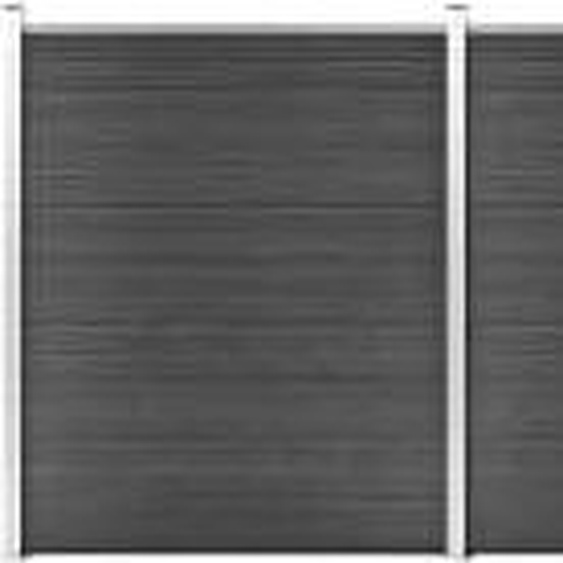 The Living Store Ensemble déléments de clôture WPC 1564x186 cm Noir