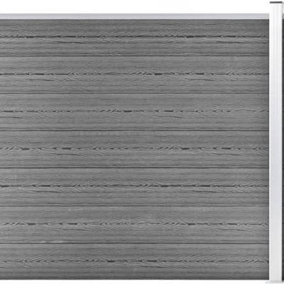 The Living Store Ensemble déléments de clôture WPC 353x146 cm Gris