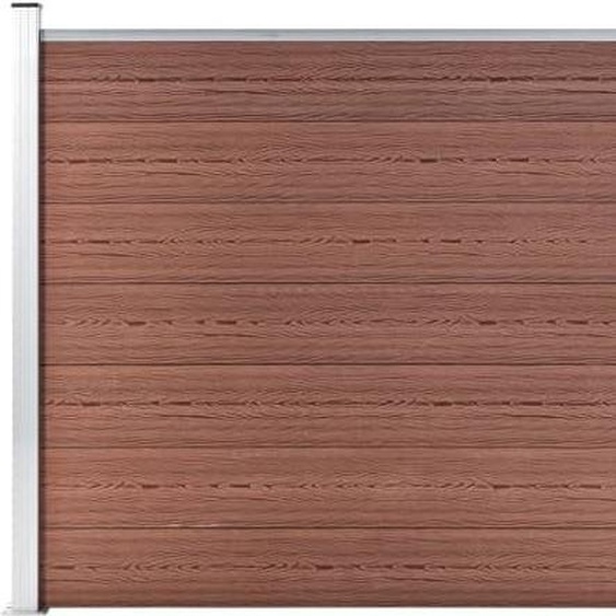 The Living Store Ensemble déléments de clôture WPC 353x146 cm Marron