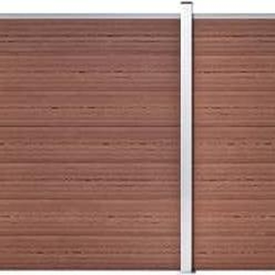 The Living Store Ensemble déléments de clôture WPC 699x146 cm Marron