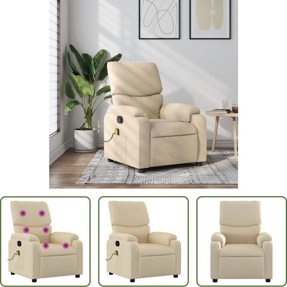 The Living Store Fauteuil de massage Crème Tissu
