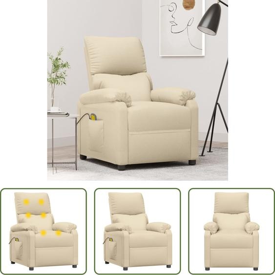 The Living Store Fauteuil de massage Crème Tissu