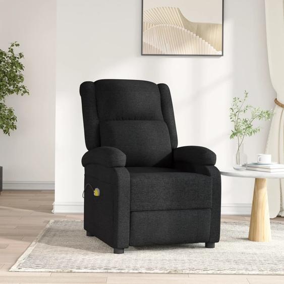 The Living Store Fauteuil de massage électrique noir tissu