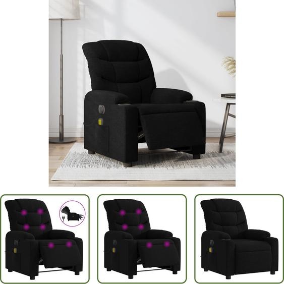 The Living Store Fauteuil de massage électrique noir tissu
