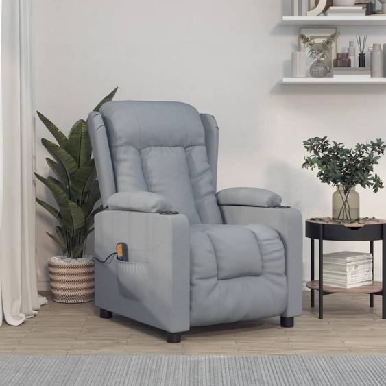 The Living Store Fauteuil de massage gris clair Tissu