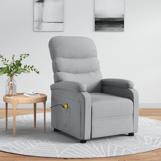 The Living Store Fauteuil de massage gris clair Tissu