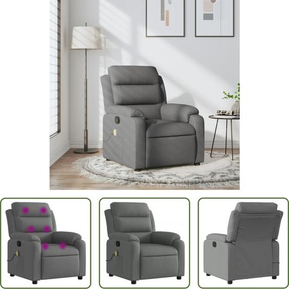 The Living Store Fauteuil de massage gris foncé Tissu