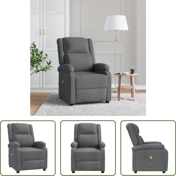 The Living Store Fauteuil de massage gris foncé Tissu
