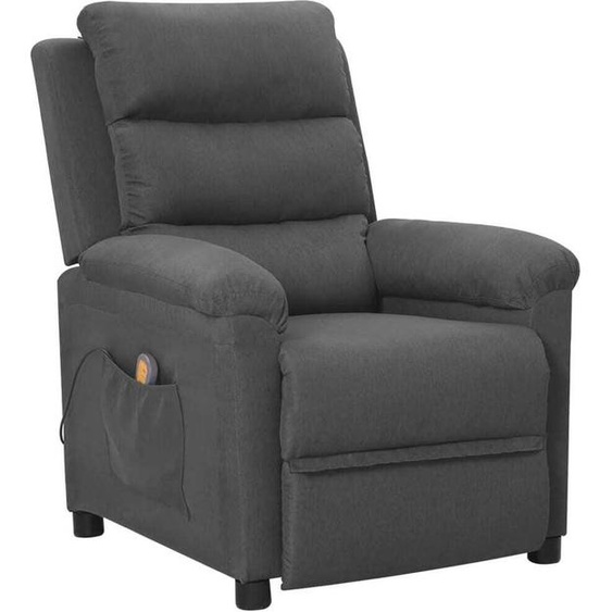 The Living Store Fauteuil de massage gris foncé Tissu